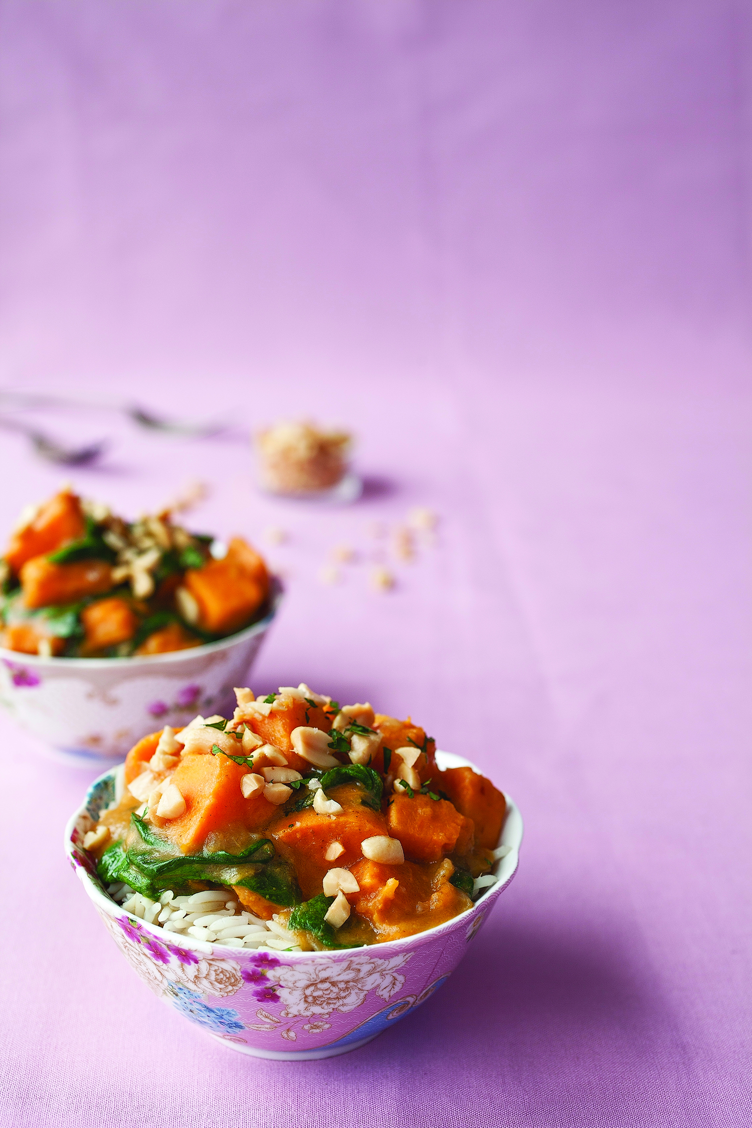 sweet potato and spinach yellow curry